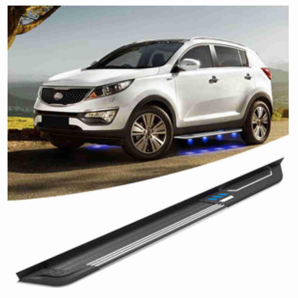 Side Step with Blue LED for KIA Sportage 2020 to 2021 - Thumbnail 2