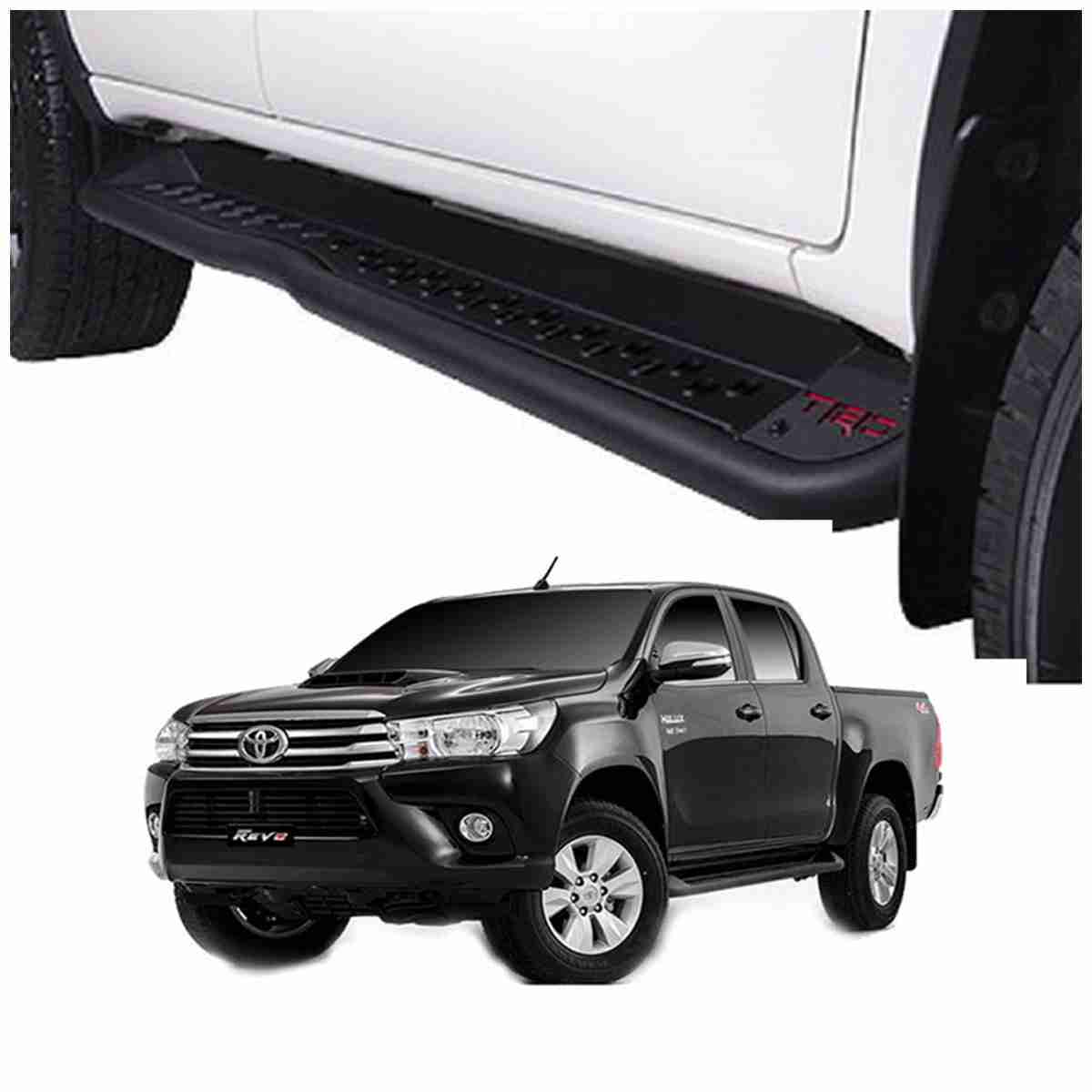 Side Step Metal TRD Style Foot Rest for Toyota Hilux Revo 2016 to 2020 - Thumbnail 2