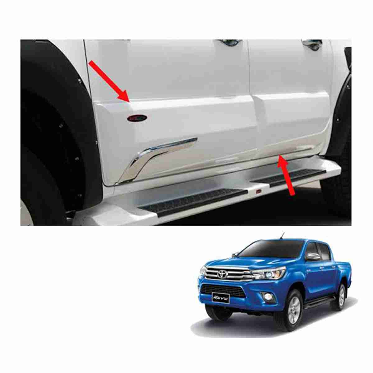Side Doors RBS Body Cladding for Toyota Hilux Revo 2016 to 2020 - Thumbnail 3