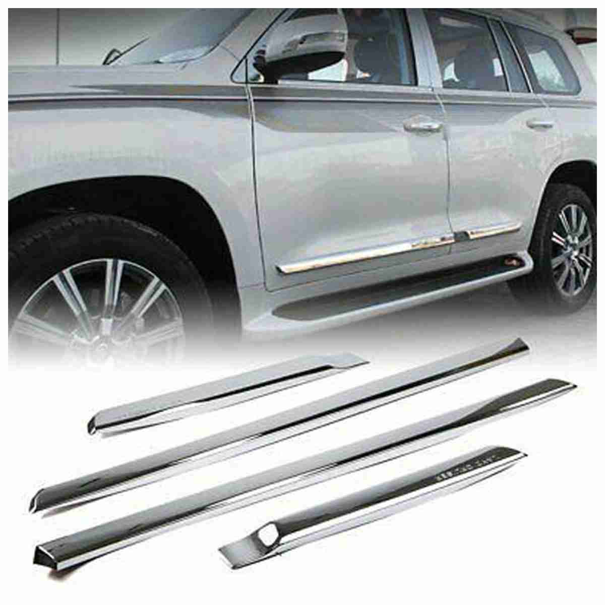 Side Door Full Chrome Moulding for Toyota Land Cruiser FJ200 2015 to 2019 - Image 1