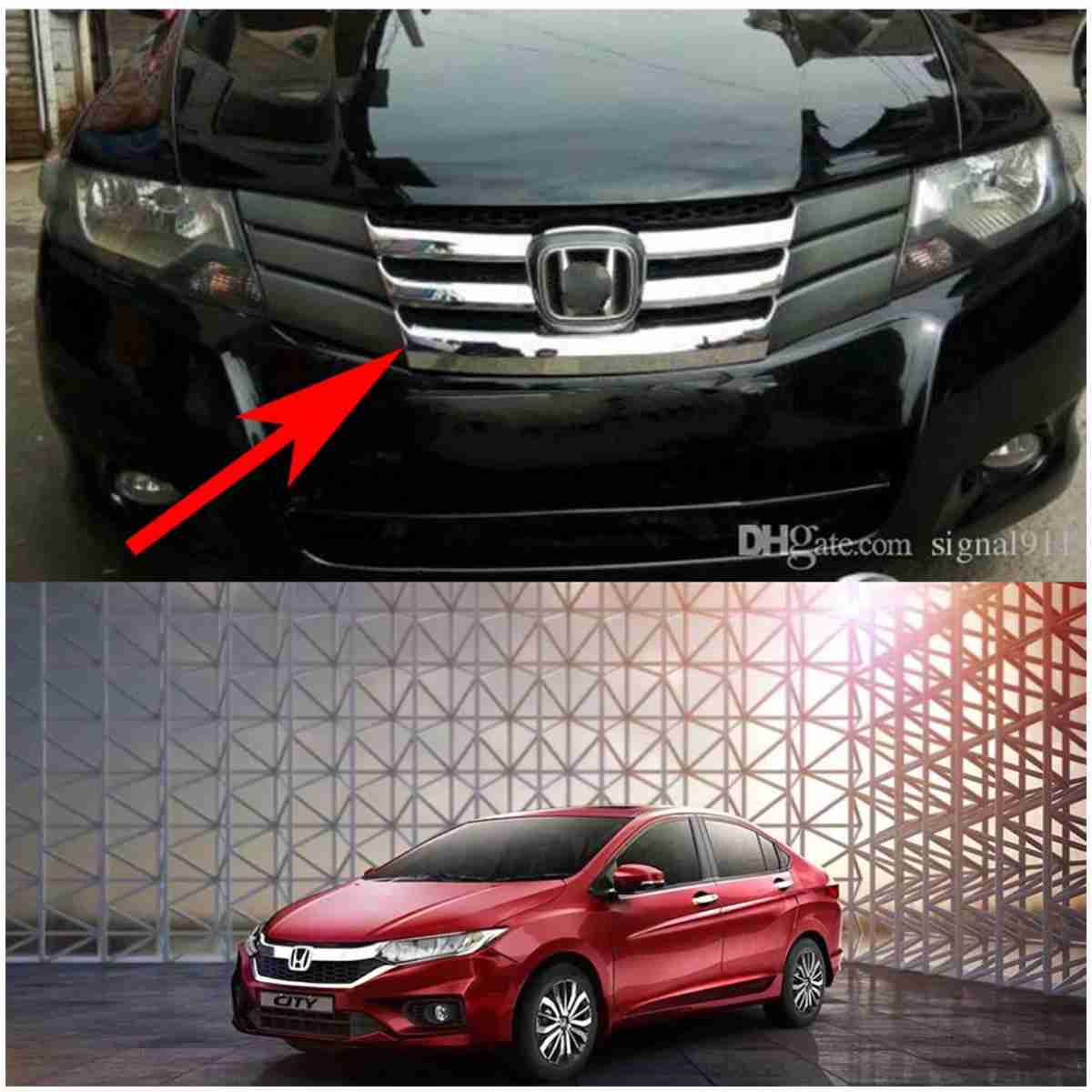 Front Bumper Center Chrome Grill for Honda City 2009 to 2015 - Thumbnail 2