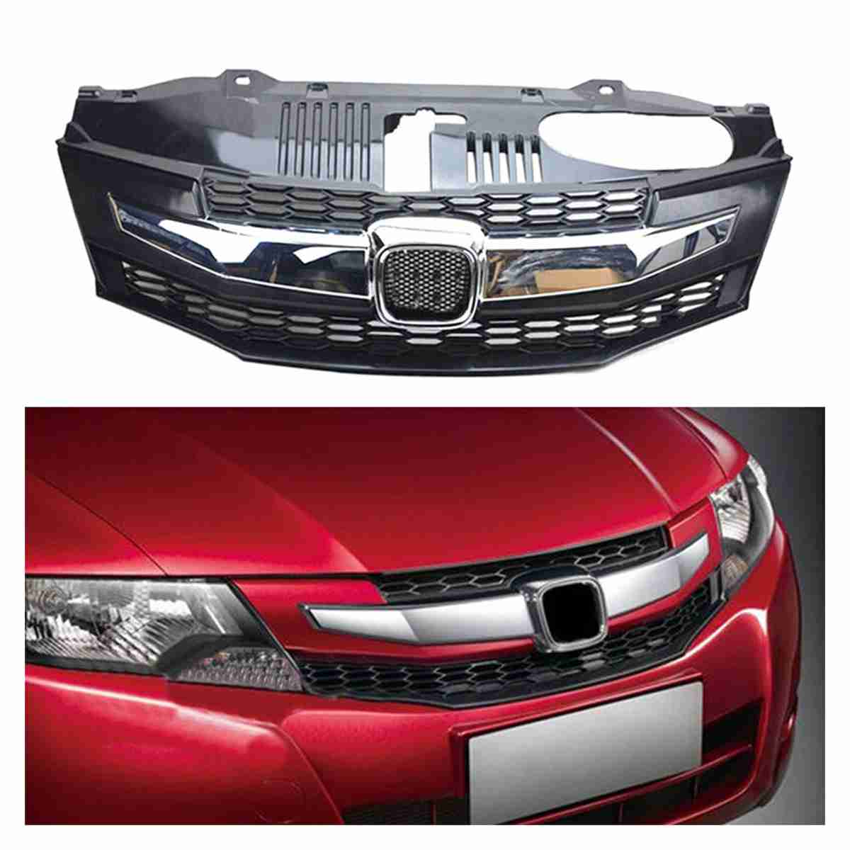 Honda City 2009 to 2014 Front Bumper Mugen Style Honeycomb Grill - Thumbnail 2