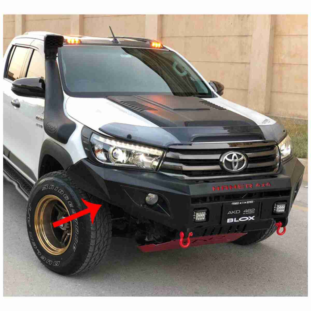 Toyota Hilux Revo 2016 for 2020 Hamer 4x4 Front Bull Bar Version 1 - Thumbnail 4