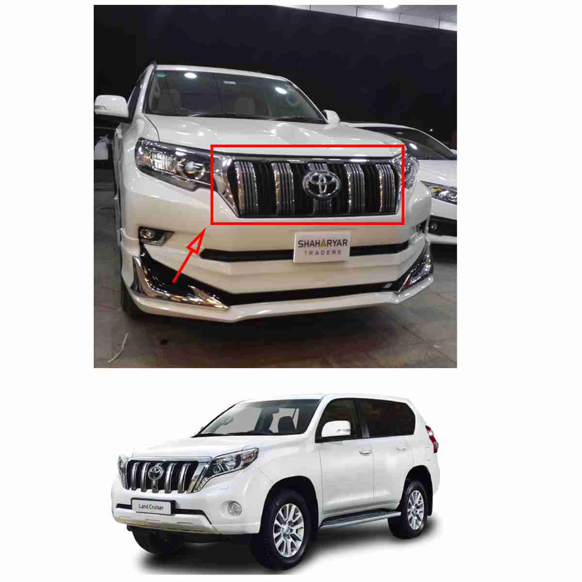 Front Grill OEM Style for Toyota Prado FJ150 2009 to 2018 - Thumbnail 2