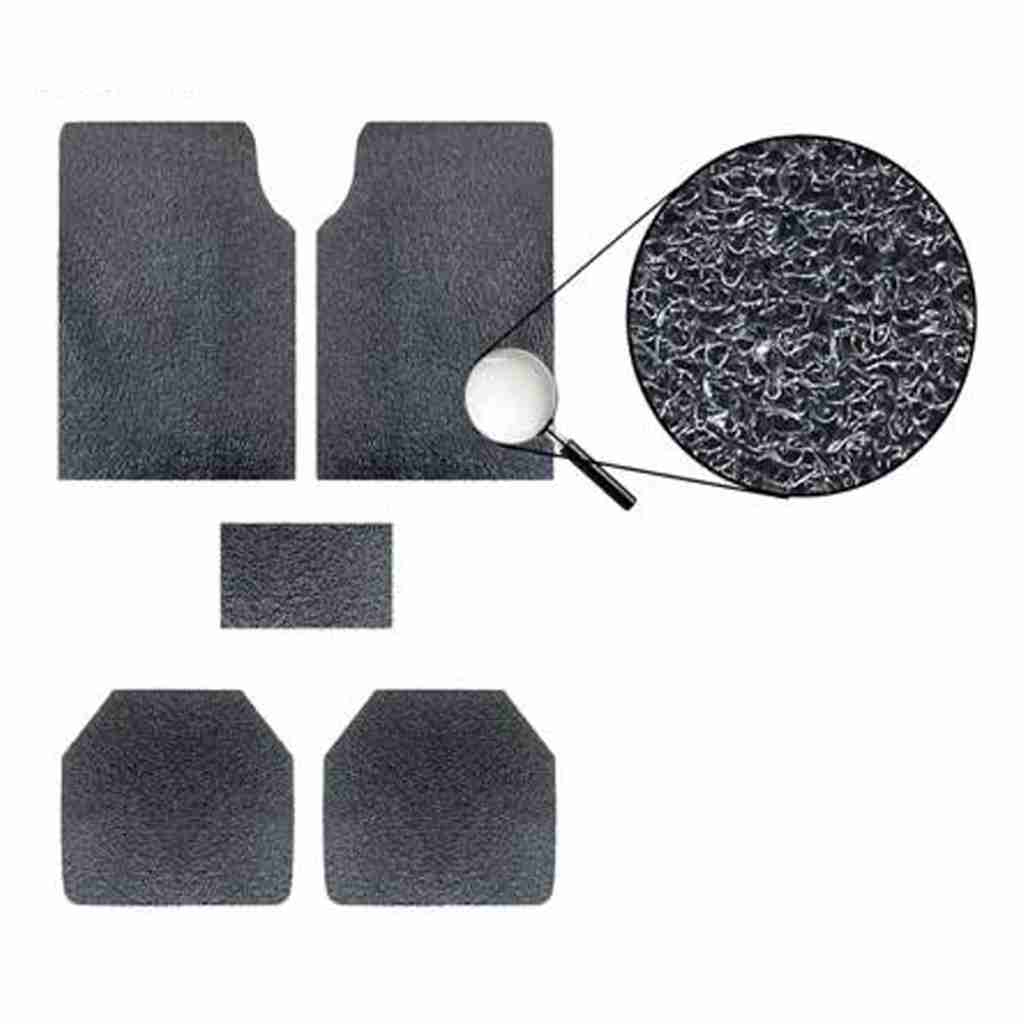 Car Anti Skid Curl Foot Mat Grass Floor Mat Universal Grey - Thumbnail 2