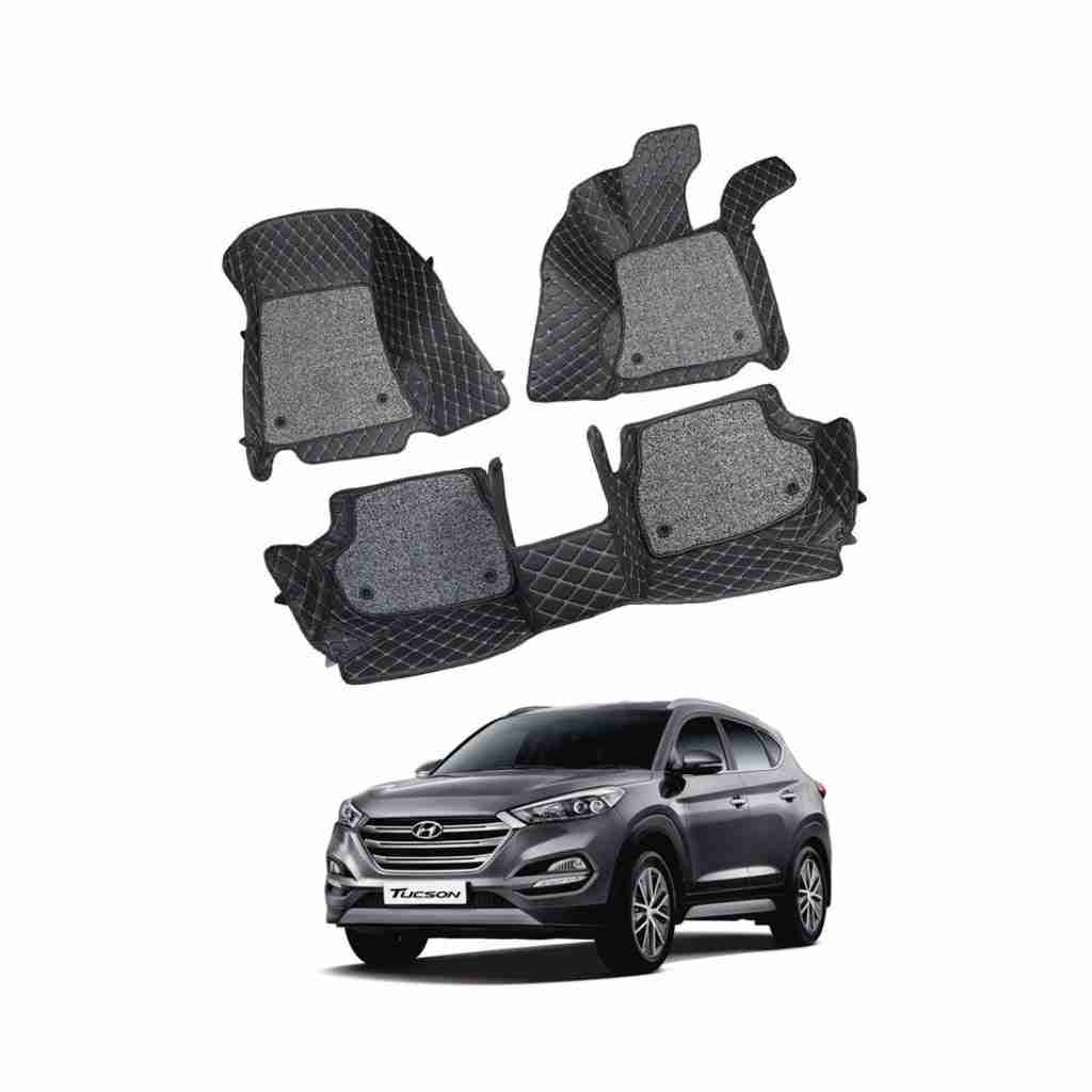 7D Floor Mats Black for Hyundai Tucson 2020 to 2021 - Thumbnail 2