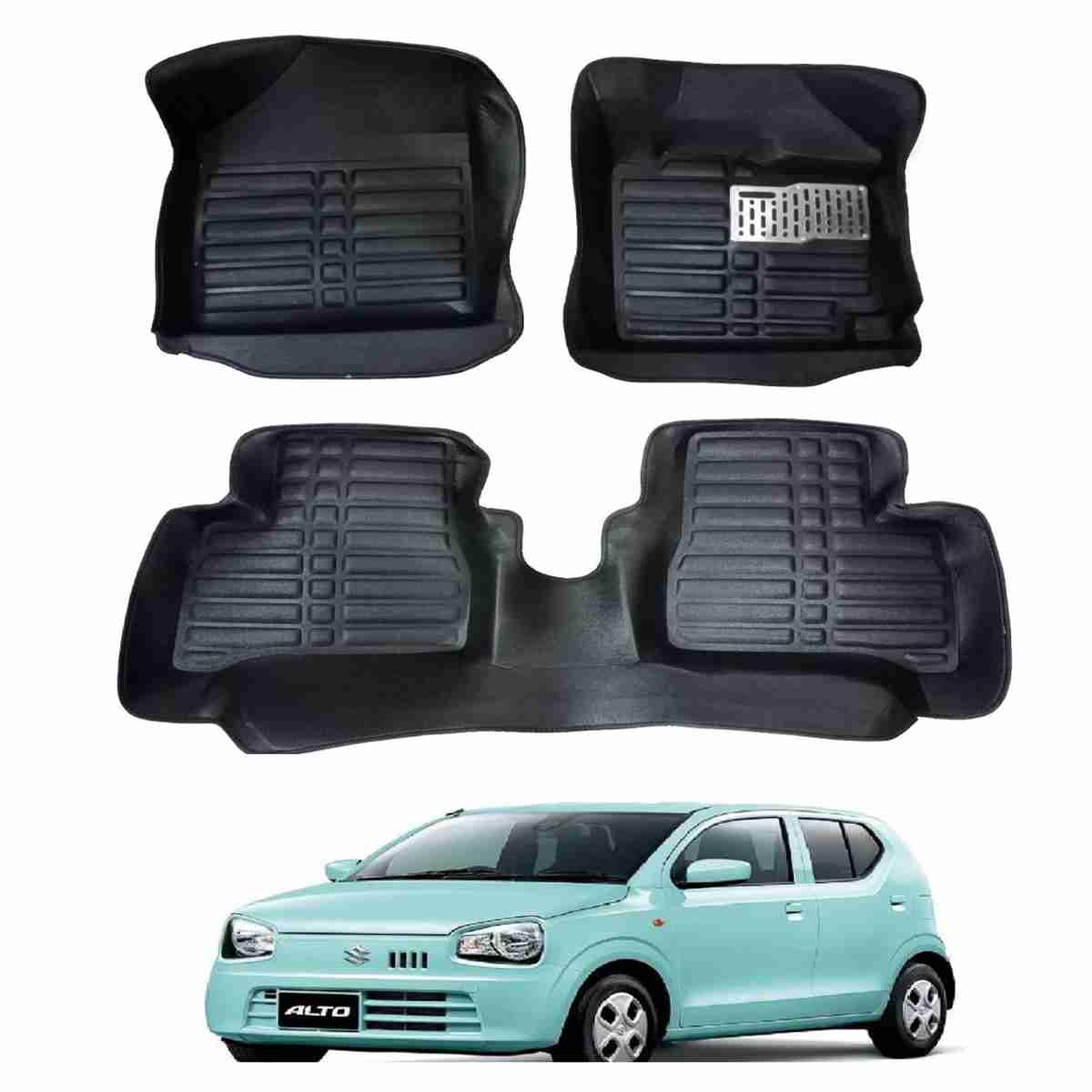 5D Floor Mats Black For Suzuki Alto 2019 to 2021 - Image 1