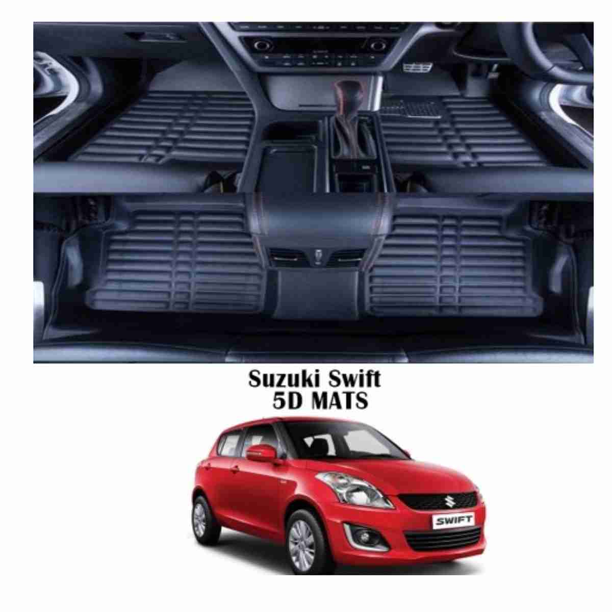 5D Floor Mats Black for Suzuki Swift - Image 1